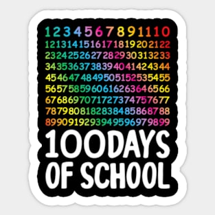 Cute 100Th Day Of School Teacher Kids 100 Days Math Numbers Sticker